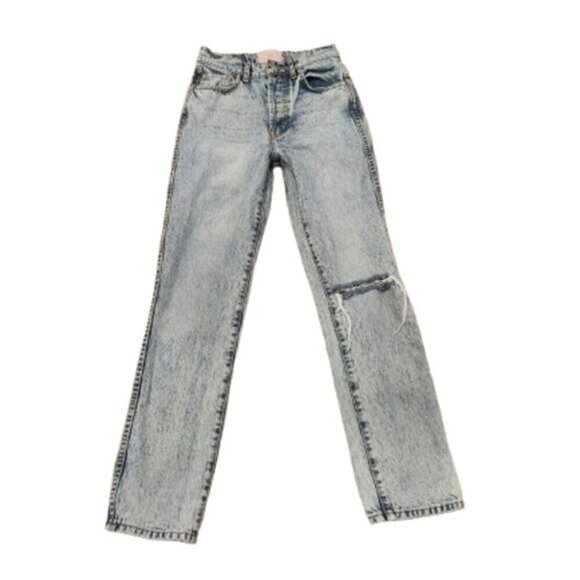REVICE High-Rise Acid Wash Button Fly Jeans - Picture 2 of 7